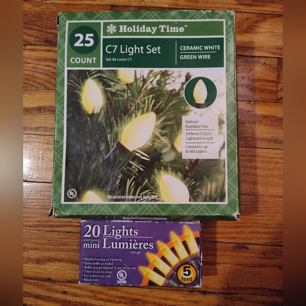 Two boxes brand new holiday light sets